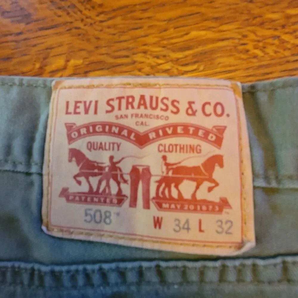 Levi's 508 Men's Green Straight Denim Jeans 34x32 White Tag